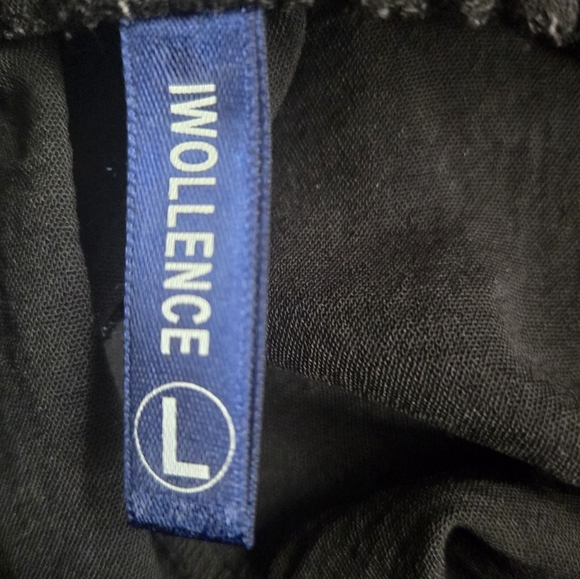 NWOT IWOLLENCE Wide Leg Pants/High Waist, Black, Women's Size Large - Picture 11 of 13